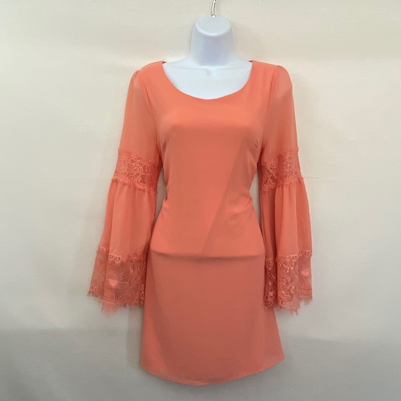 entro Tops - Entro Coral Flared Sleeve Lined Blouse Size S S-76